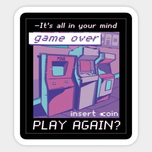 Vaporwave Arcade Quote T-shirt Sticker